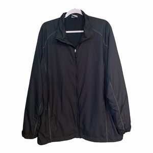 Nike Golf Dri-FIT Full Zip Windbreaker Jacket Black XL Drawcord Hem
